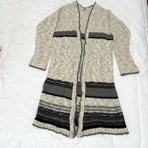ECOTE Cream, Gray and Black Knit Sweater